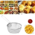 thumbnail image 5 of NOGIS Stainless Steel Deep Fry Basket, Multifunctional Foldable Drain Basket Round Wire Mesh French Chip Frying Serving Food Presentation Tableware with Folding Handles（20x20cm）, 5 of 7