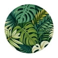 thumbnail image 2 of GOSMITH Palm Leaves Hawaiian Monstera Banana Leaves Waterproof Round Tablecloth White, 2 of 7