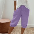 thumbnail image 2 of Tranfacy Shorts pour Femmes, Shorts Décontractés pour Femmes, Shorts Unis pour Femmes, Capris Décontractés, 2 of 7