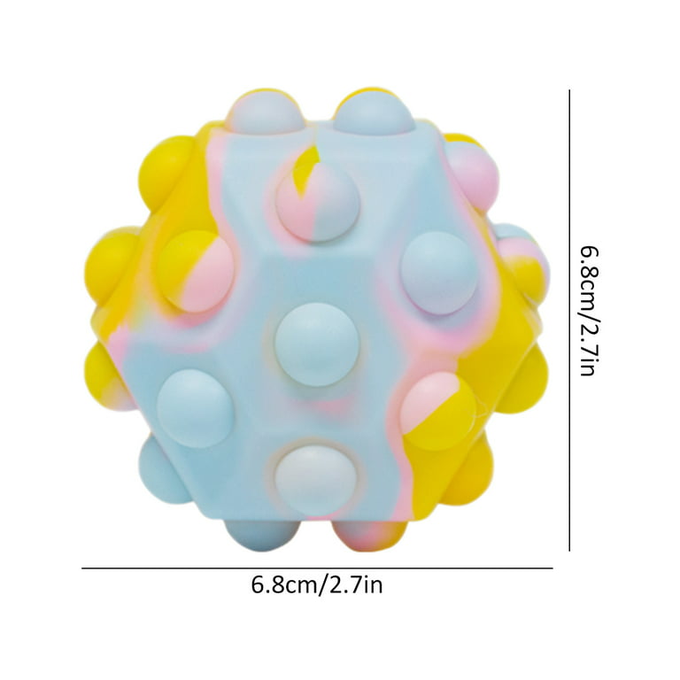 Pluokvzr 1/2/4/8 Pack Pop It Ball 3D Silicone Stress Relief Fidget Ball  Squeeze Ball Fidget Toy Push Bubbles Sensory Ball Pop It Ball(2pcs-Random  color) 