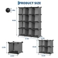 thumbnail image 2 of TROPOW 12 Cube Storage Organizer, Modular & Customizable Closet & Bookshelf Organizer with Anti-Tip Feet & Rubber Mallet, 12.6” Cubes, Stackable Plastic Shelves Unit, 2 of 8