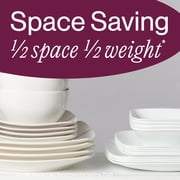 (2 pack) Corelle®- Classic, Pure White Square 12-Piece Dinnerware Set