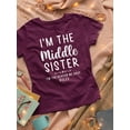 thumbnail image 3 of I'm The Middle Sister T-Shirt Women -Smartprints Designs, Female x-Large, 3 of 4