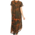 thumbnail image 2 of Sakkas Talia Ethnic Print Short Sleeve Long Dress/Cover Up - Green - One Size Regular, 2 of 4