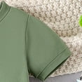 thumbnail image 6 of Outfit Boy Summer Baby Toddler Boys Shark Print Breathable Lightweight Round Neck Short Sleeved T Shirt Shorts Two Piece Set Baby Outfits Green 6 Months-9 Months, 6 of 7