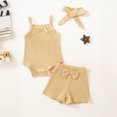 thumbnail image 2 of KPOPLK Toddler Girl Clothes Summer Outfits Clothing for 1t 2t 3t 4t 5t Sleeveless Ruffle Hem Tank Top + Shorts 2Pcs Cute Baby Girls Clothing Set(6-12 Months,Beige), 2 of 8