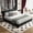 Black, variant on King Size Bed Frame for Bedroom, Platform Bed Frame with Tufted Headboard, Metal and Wooden Slats Double Support, Ultra-Soft Cloud Pillow Design, Noise-Free, Black