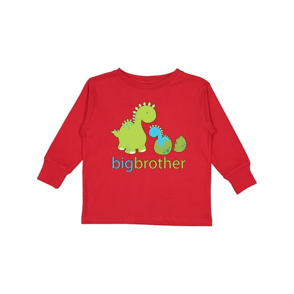 Inktastic Happy Dinosaur New Big Brother Boys Long Sleeve Toddler T-Shirt