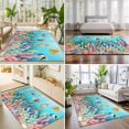 thumbnail image 4 of Area Rugs 5'x7', Seahorse Coastal Carpet Runner Indoor Outdoor Rugs Home Decor Aesthetic, Nautical Ocean Summer Blue Teal Coral Shell Non Slip Mats Washable Accent Rug for Living Room Bedroom, 4 of 8