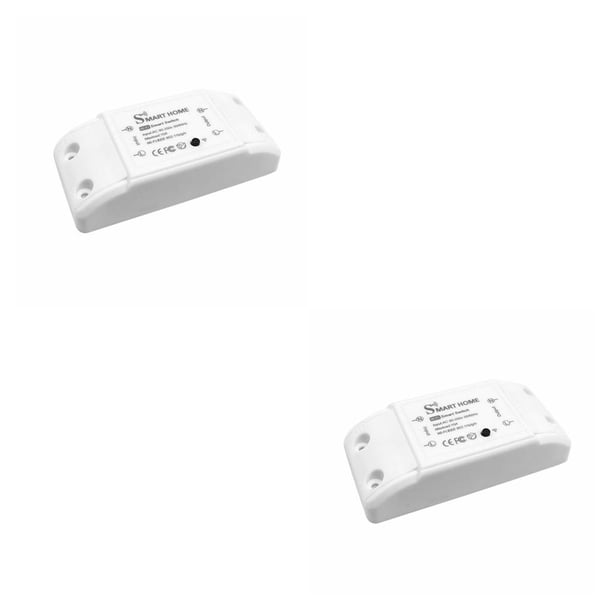 Sidaley Tuya WiFi Smart Switch 2.4Ghz Interruptor de control remoto inalámbrico 10A 2200W Módulo de interruptor de relé de temporizador 2piezas