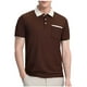 thumbnail image 2 of Playeras Elvqul Hombre Café Polo Economicas Manga Corta Liso Solapa Abotonada, 2 of 5