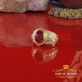 thumbnail image 6 of King Of Bling's 8.10ct Yellow Silver Oval Cubic Zirconia Men's Adjustable Ring From SZ 9 to 11, 6 of 12