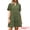 Army Green, variant on Women's Eyelet Short Sleeve V Neck Hollow Out Mini Dresses XS White