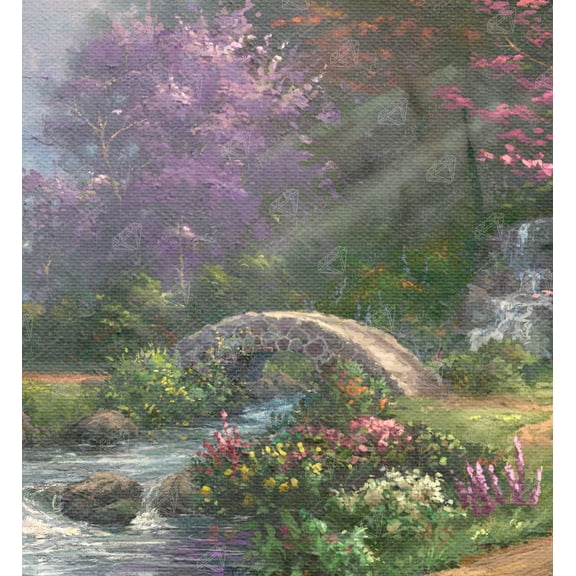 DIAMOND ART CLUB Reflections of Faith Diamond Painting Kit, Fun DIY Crafts for Adults, Round Diamond Art Canvas by Thomas Kinkade, 13" x 14" (33 cm x 35.8 cm)