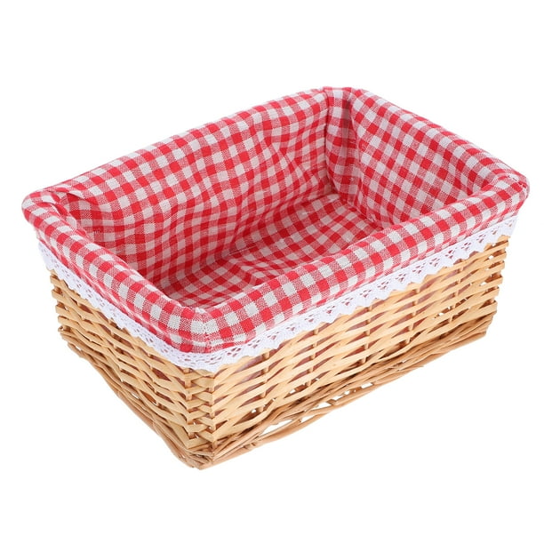 Cesta de mimbre para almacenamiento con forros, cesta de mimbre para exhibición, estantes decorativos, cestas para el hogar, cocinas, baños y decoración