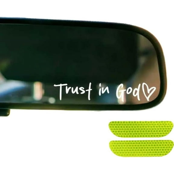 AstralYu Christian Car Stickers for Women - Pink Trust in God Mirror Decal, 2-Pack Durable 3.5" Vinyl Auto Decals, Faith-Based Car Accessories