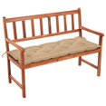 thumbnail image 1 of Banco de patio VidaXL de madera maciza de acacia con cojín beige de 120 cm, 1 of 9