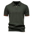 thumbnail image 1 of pstuiky camisetas de hombre, Suéter informal de manga corta con cuello vuelto, cómodo y liso para hombre camisas casuales para hombre m, 1 of 3