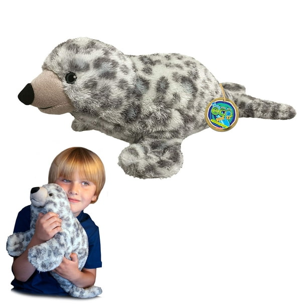 EcoBuddiez - Foca de puerto de Deluxebase. Juguete de peluche de foca del puerto de 20 pulgadas. Animal de peluche ecológico y seguro para niños hecho de botellas de plástico recicladas.