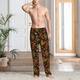 thumbnail image 2 of Sikiie Vintage Autumn Plants Butterfly Pajama Pants Men, PJ Bottoms, Sleep & Lounge Pants-Medium, 2 of 6