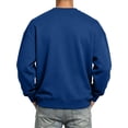 thumbnail image 3 of Men's Soft V Neck Sweatshirt Breathable Solid Color Ribbed Cuffs Pullover Outdoor Athletic Long Sleeve Sweatshirts Fall Fashion Top Blue XL, 3 of 6