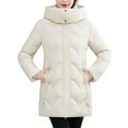 thumbnail image 7 of Wowcloth Women's Casual Solid Color Long Sleeve Hooded Cotton Coat - Warm Winter Outerwear for Everyday Use, 7 of 7