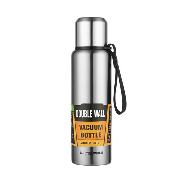 Worallymy Taza de vacío 304 Acero inoxidable Aislamiento Frasco de agua Botella portátil Deportes Taza térmica Plata 1500ml Worallymy JD735801061