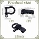 thumbnail image 4 of 10 juegos de cierres ajustables negros para pulseras de supervivencia con pasador de rosca, cierres metálicos de grillete con ancla, clips de grillete en forma de D., 4 of 9