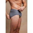 thumbnail image 2 of Men's Cottonique M27712 Latex Free Organic Cotton Briefs - 2 Pack (Melange Grey XL), 2 of 4
