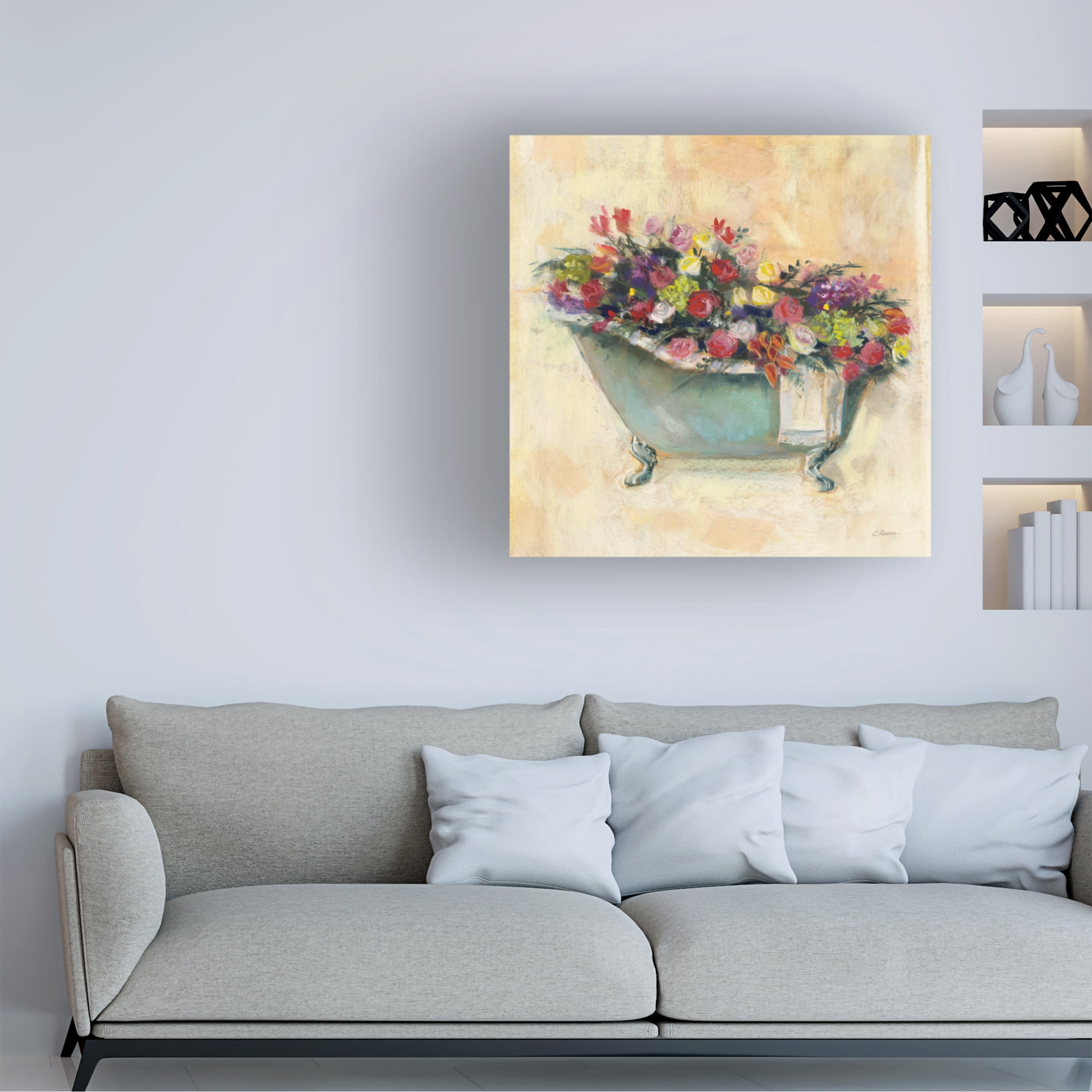 Carol Rowan 'Bathtub Bouquet I' Canvas Art