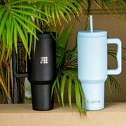 Cubitt Insulated Stainless Steel 40 oz Tumbler with Handle and Straw Lid, Cupholder Friendly