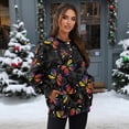 thumbnail image 3 of HELLHERO Butterfly Print Women Pullover Top Long Sleeve, Casual Oversized Sweatshirt Fall Winter Crew Neck Sweatshirt 2025 Size XXXL, 3 of 7