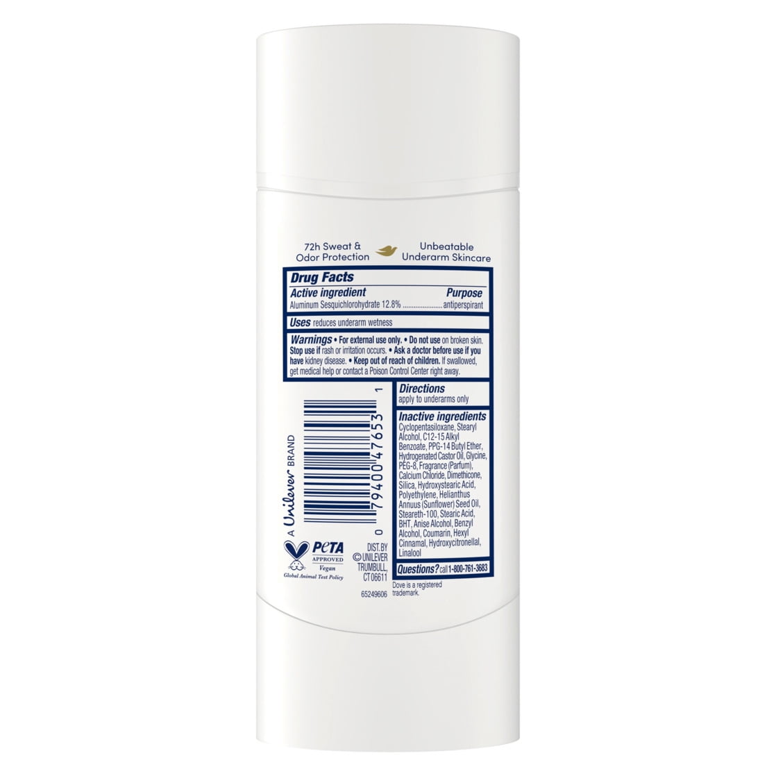 Dove Advanced Care Antiperspirant Deodorant Stick Vanilla & Cocoa Butter 2.6 oz
