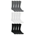 thumbnail image 2 of Athletic Works Men's Lightweight Crew Socks, 12-Pack, Moisture-Wicking, Lightweight Fabric, Fits Shoe Sizes 6-12, 2 of 4