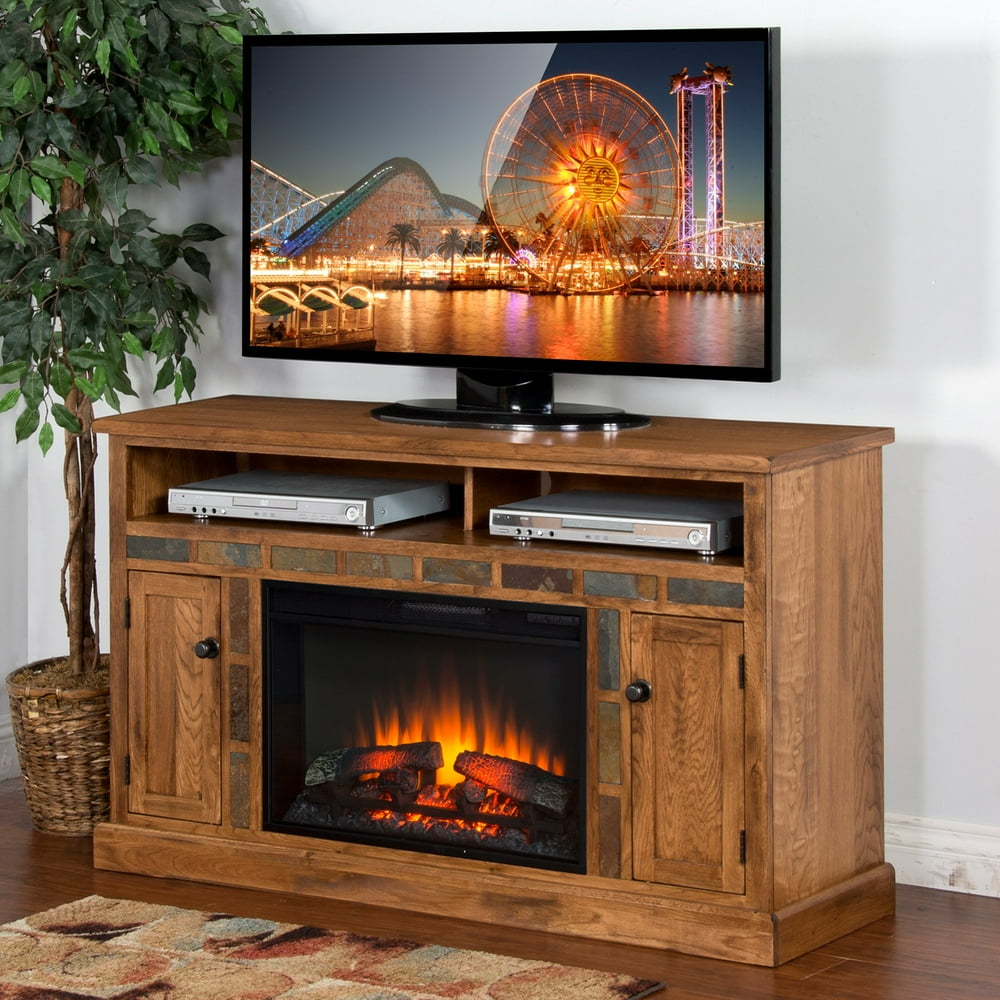 Sunny Designs Sedona 54 in. Electric Fireplace Media Console Walmart