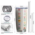 thumbnail image 6 of 20 Oz Pioneer Flower Coffee Tumbler Double Wall Insulated Stainless Steel Water Bottle | Metal Reusable Thermoses Flask with Cup Cap | Leak & Sweat Proof with Anti-Dust Lid, 6 of 7