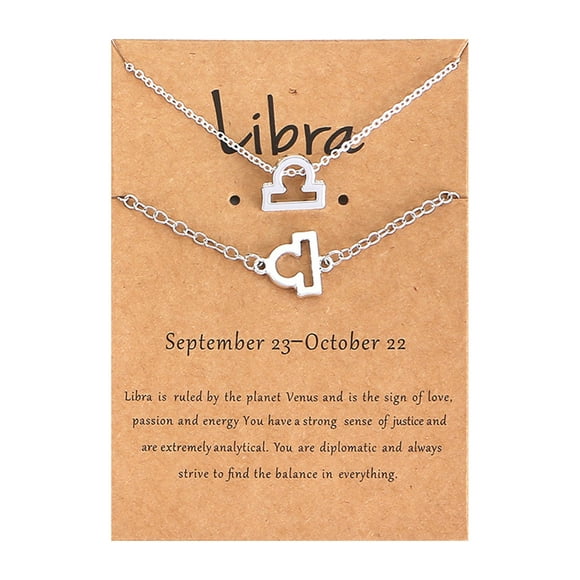 Zodiac Necklace Set 12 Constellation Sign Pendant Necklace Astrology Horoscope Necklace With Gold Message Card Birthday Gift for Women