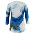 thumbnail image 3 of DEELLEEO Clearance Deals Womens Spring Print Mid-Length Sleeve Crew-Neck Casual Tee Tops, 3 of 6