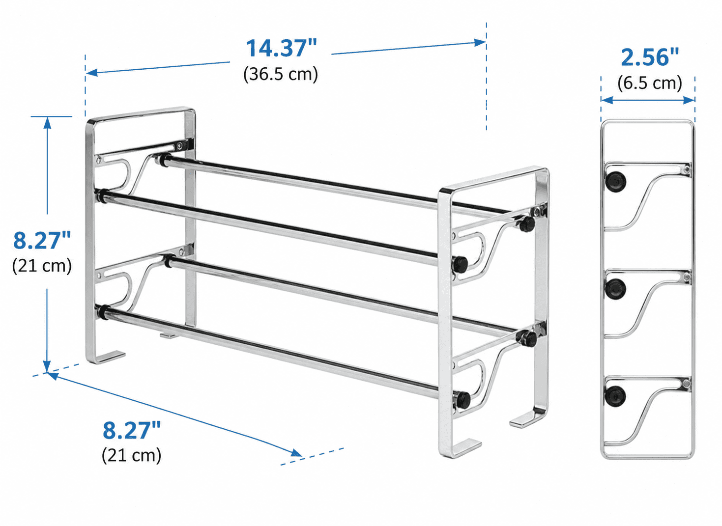 2-Tier Long Shoe Rack for Closet & Bedroom, Easy To Assemble Wide Sturdy Metal Shoe Storage Shelf, Free Standing Shoe Organizer for Entryway, Zapatera para Closet, Shoe Storage Organizer for Shoes