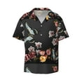 thumbnail image 3 of Cauagu Butterfly with Fowers Men's Short Sleeve Button Down Hawaiian Shirt for Men Bowling Shirts Casual Summer Beach Shirt,4X-Large, 3 of 6