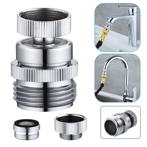 Adaptador de grifo SNUTUYA de latón de 3/4 pulgadas con aireador cromado