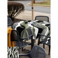 thumbnail image 5 of Outdoor Tablecloth with Umbrella Hole and Zipper, Sage Green Stripe Waterproof Patio Tablecloth for Dining 54''x54'', Grey White Geometric Modern Abstract Wipeable Table Cover for Picnic BBQ Party, 5 of 9