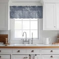 thumbnail image 3 of Boho Blue Valance Curtains for Kitchen/Living Room/Bathroom/Bedroom Window, Rod Pocket Small Topper Half Short Window Curtains Voile Sheer Scarf, Vintage Ethnic Modern Geometric Abstract 54"x18", 3 of 8