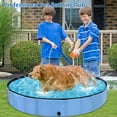 thumbnail image 2 of Foldable Dog & Kids Pool, 80" Blue Plastic Bathing Tub, Collapsible Swimming Pool for Toddlers 1-3, 2 of 7