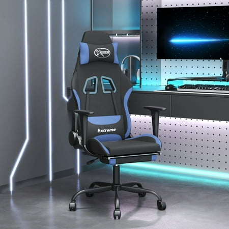 UPC: 8720287229384 | vidaXL Gaming Chair with Footrest Black and Blue Fabric