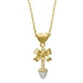 thumbnail image 1 of Delight Jewelry Two-tone Small Acorn with Crystals Gold tone Heart Necklace, 1 of 4