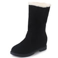 thumbnail image 4 of Fesfesfes Ankle Boots for Women Vintage Solid Color Round Head Plush Mid-heel Mid-calf Boots 40(US:6.5), 4 of 8