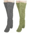 thumbnail image 2 of Honeeladyy 2 Pairs of Over Knee High Fuzzy Socks Plush Slipper Stockings Furry Long Leg Warmers Winter Home Sleeping Socks, 2 of 3