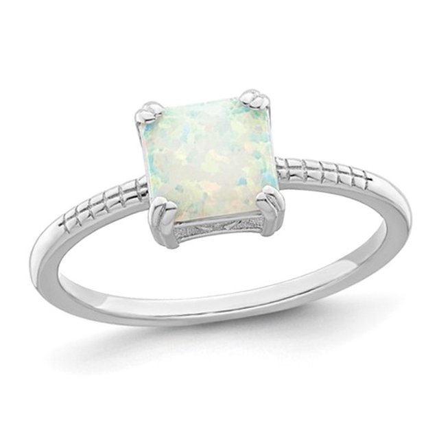 Lab-Created Opal Ring in Sterling Silver