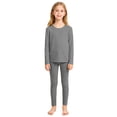 thumbnail image 2 of CPNG Children's Boys Girls Thermal Underwear Autumn Winter Base Layer Round Neck Heated Autumn Clothes and Long Trousers Set(Grey,12-18 Months), 2 of 5